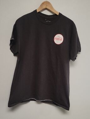Coca Cola Cowboy Black Short-Sleeve Tee with Red Logo Patch
